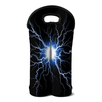 Lightning Spark Print Double Neoprene Wine Tote