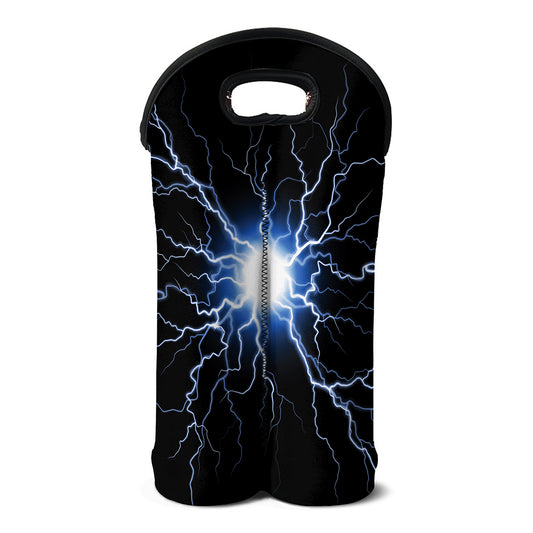 Lightning Spark Print Double Neoprene Wine Tote