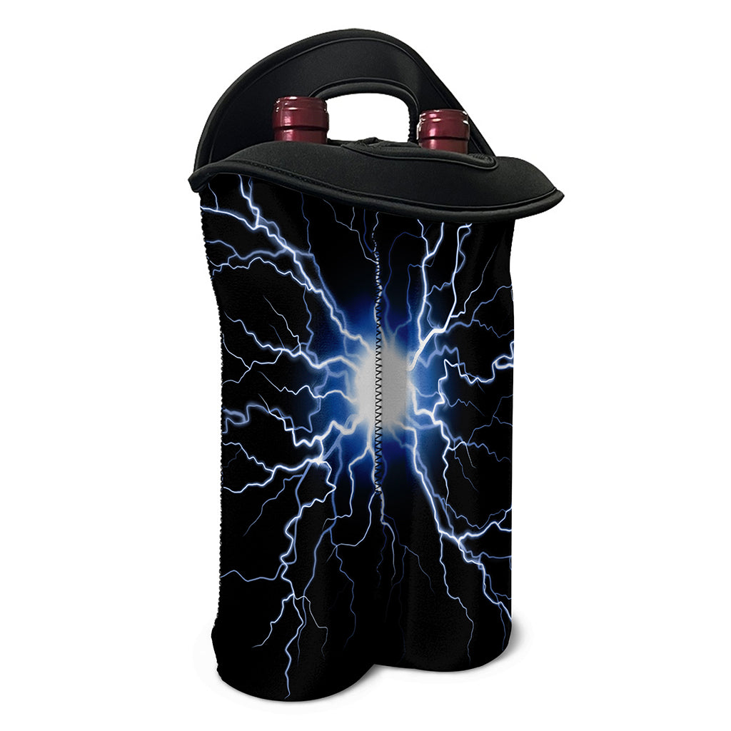 Lightning Spark Print Double Neoprene Wine Tote