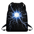 Lightning Spark Print Drawstring Backpack