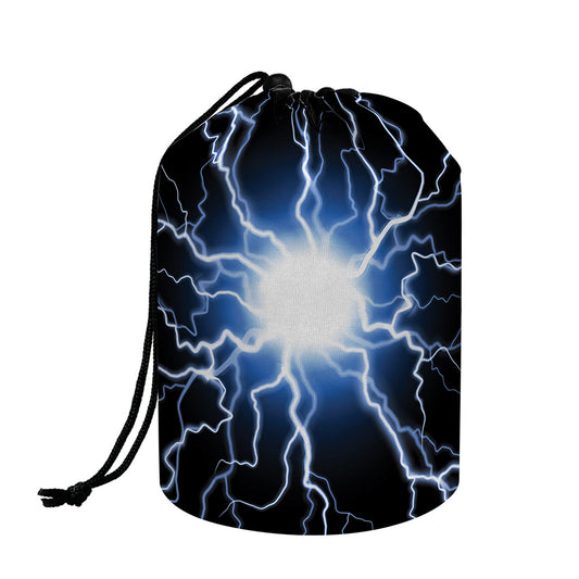 Lightning Spark Print Drawstring Makeup Bag
