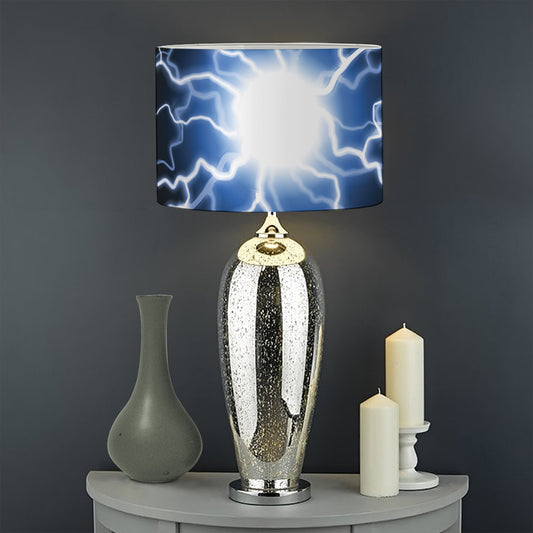 Lightning Spark Print Drum Lamp Shade