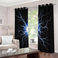 Lightning Spark Print Extra Wide Grommet Curtains