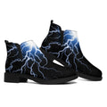 Lightning Spark Print Flat Ankle Boots