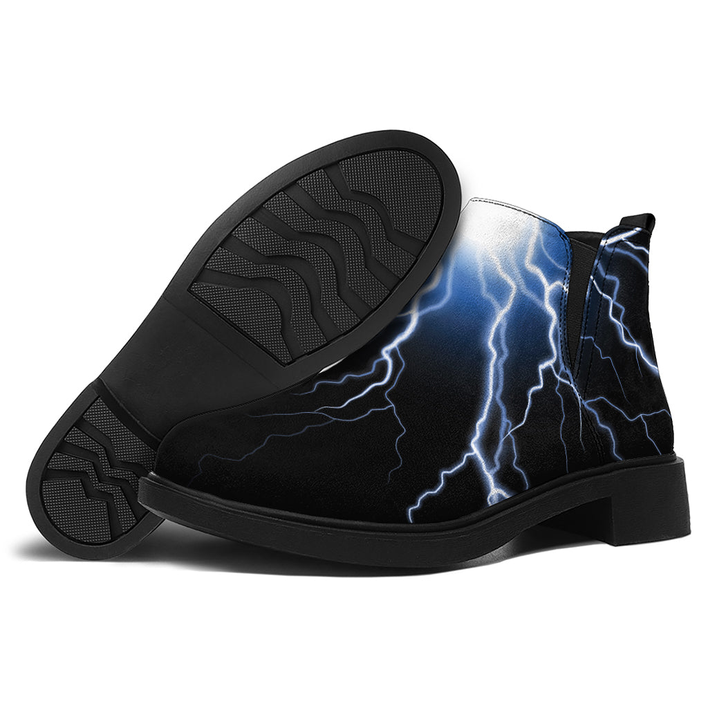 Lightning Spark Print Flat Ankle Boots