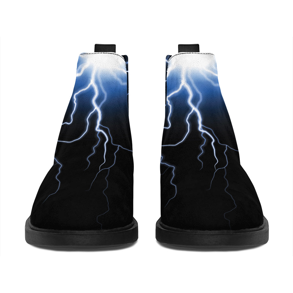 Lightning Spark Print Flat Ankle Boots