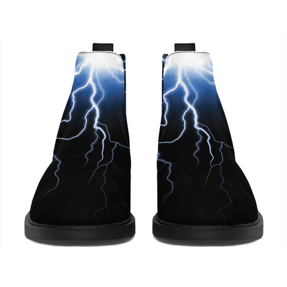 Lightning Spark Print Flat Ankle Boots