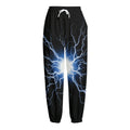 Lightning Spark Print Fleece Lined Knit Pants