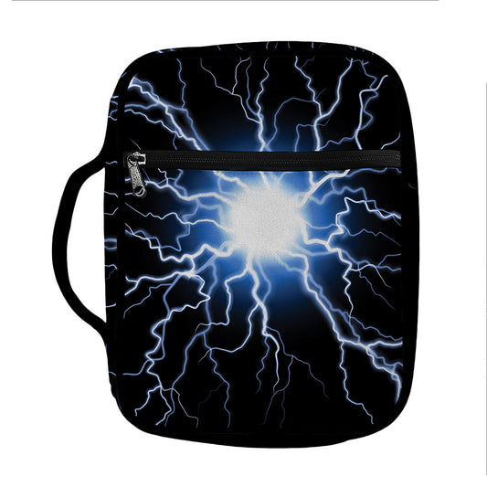 Lightning Spark Print Front Pocket Bible Bag