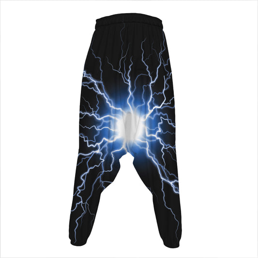 Lightning Spark Print Hammer Pants