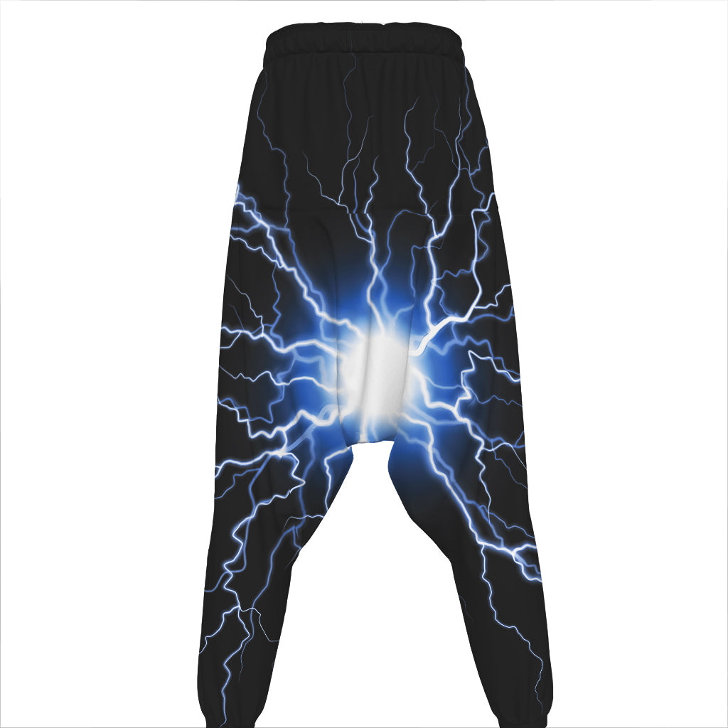 Lightning Spark Print Hammer Pants