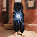 Lightning Spark Print Harem Pants