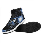 Lightning Spark Print High Top Leather Sneakers