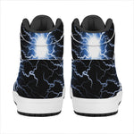 Lightning Spark Print High Top Leather Sneakers