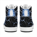 Lightning Spark Print High Top Leather Sneakers