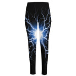 Lightning Spark Print High-Waisted Pocket Leggings