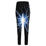 Lightning Spark Print High-Waisted Pocket Leggings