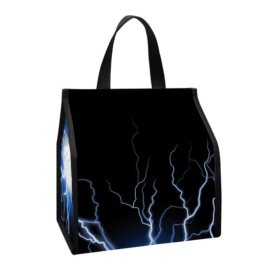 Lightning Spark Print Insulated Lunch Tote