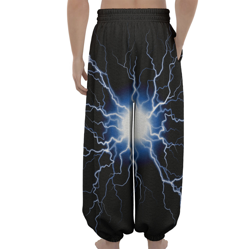 Lightning Spark Print Lantern Pants