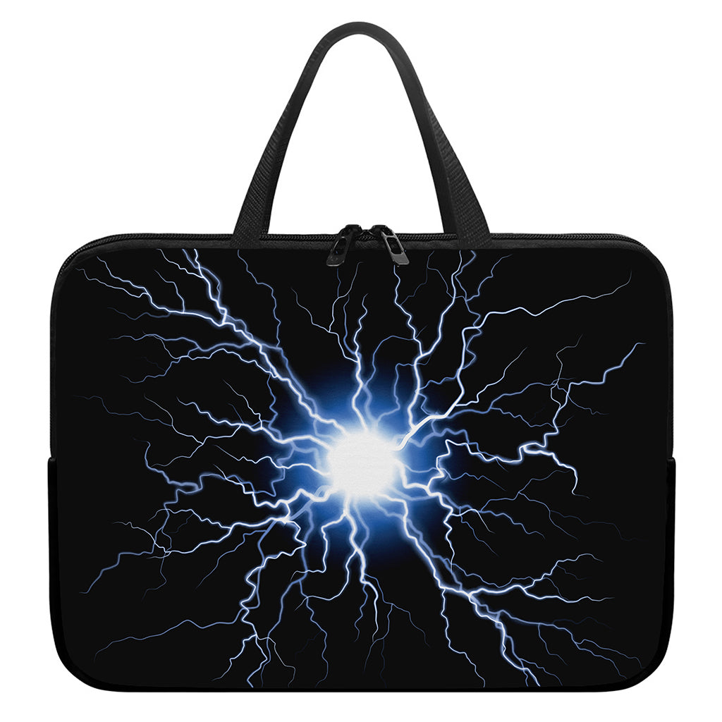 Lightning Spark Print Laptop Sleeve With Handle
