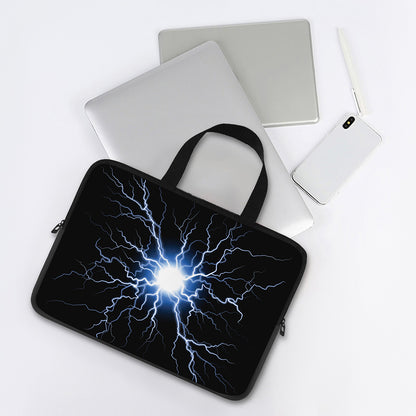 Lightning Spark Print Laptop Sleeve With Handle