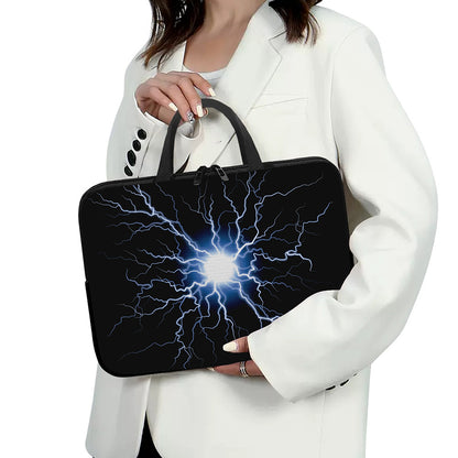 Lightning Spark Print Laptop Sleeve With Handle