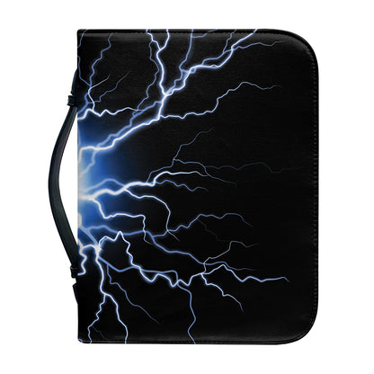Lightning Spark Print Leather Bible Cover