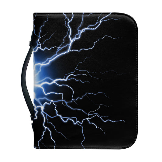 Lightning Spark Print Leather Bible Cover