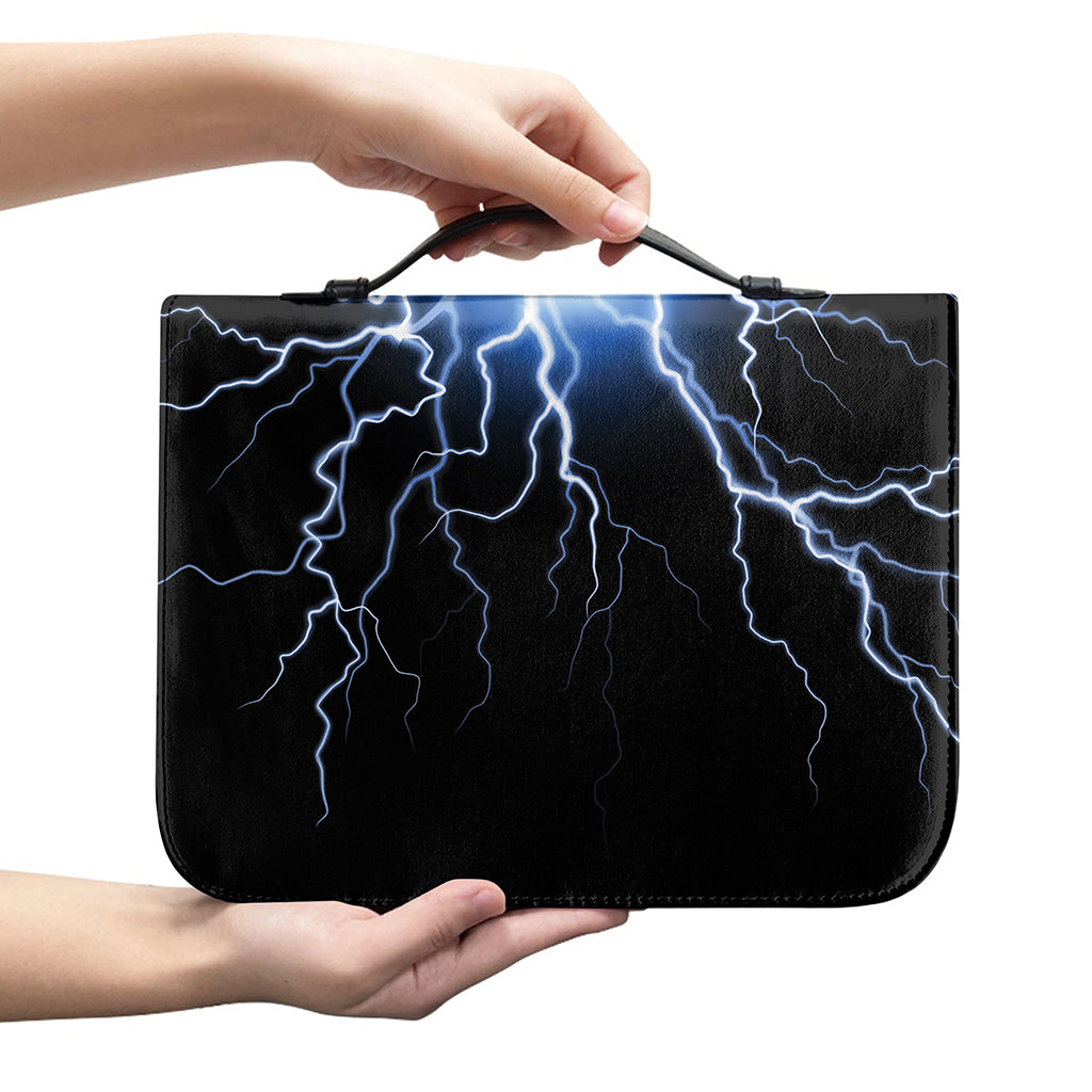 Lightning Spark Print Leather Bible Cover