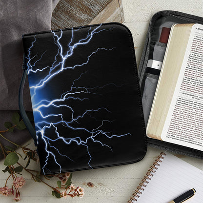 Lightning Spark Print Leather Bible Cover