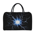Lightning Spark Print Leather Duffel Bag