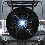 Lightning Spark Print Leather Spare Tire Cover