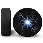 Lightning Spark Print Leather Spare Tire Cover