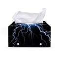Lightning Spark Print Leather Tissue Box Cover