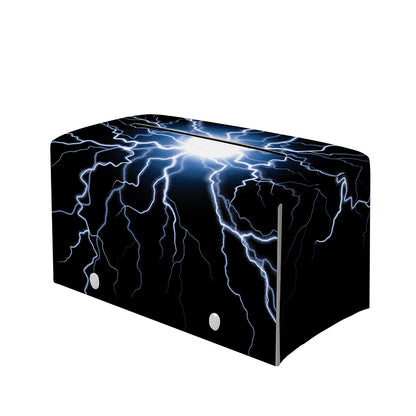 Lightning Spark Print Leather Tissue Box Cover