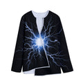 Lightning Spark Print Long Sleeve Short Coat
