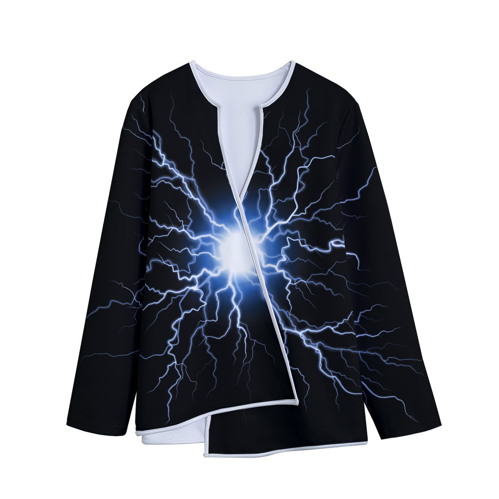 Lightning Spark Print Long Sleeve Short Coat