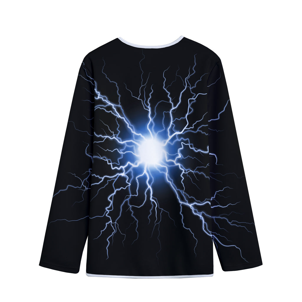 Lightning Spark Print Long Sleeve Short Coat
