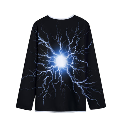 Lightning Spark Print Long Sleeve Short Coat