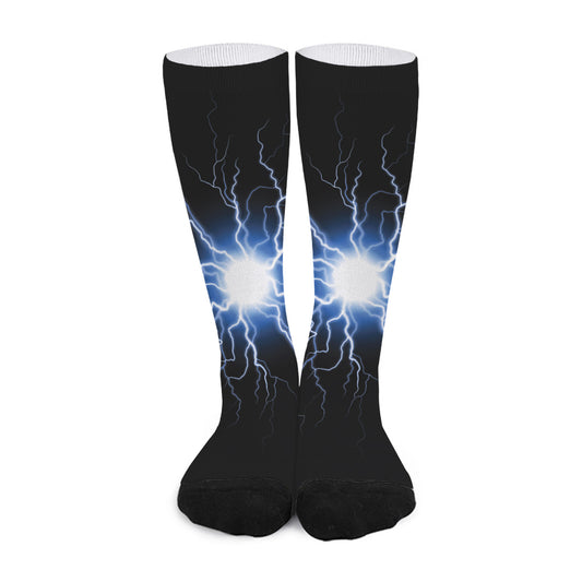 Lightning Spark Print Long Socks