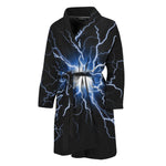 Lightning Spark Print Men's Bathrobe