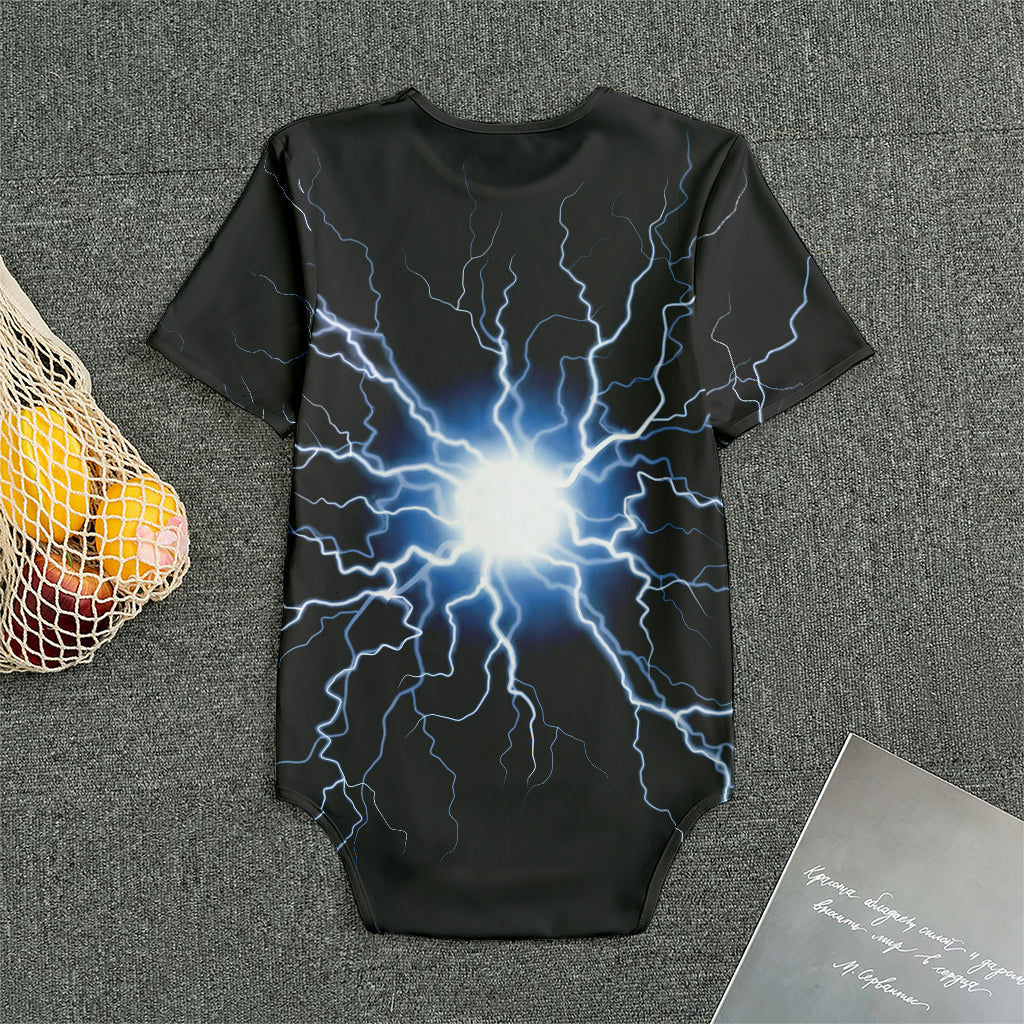 Lightning Spark Print Men's Bodysuit