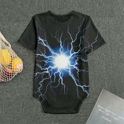 Lightning Spark Print Men's Bodysuit