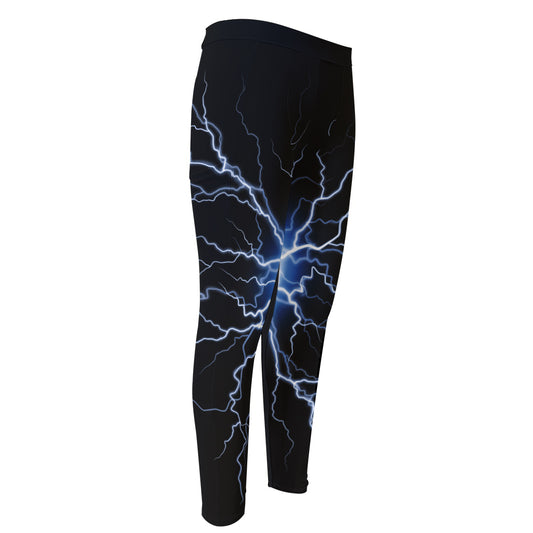 Lightning Spark Print Men's Compression Pants