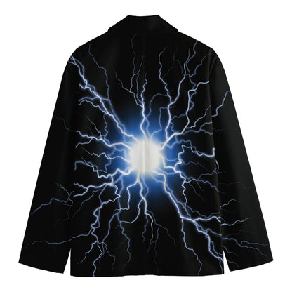 Lightning Spark Print Men's Cotton Blazer