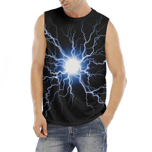 Lightning Spark Print Men's Fitness Tank Top