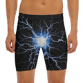 Lightning Spark Print Men's Long Boxer Briefs