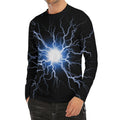 Lightning Spark Print Men's Long Sleeve Rash Guard