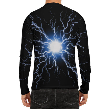Lightning Spark Print Men's Long Sleeve Rash Guard