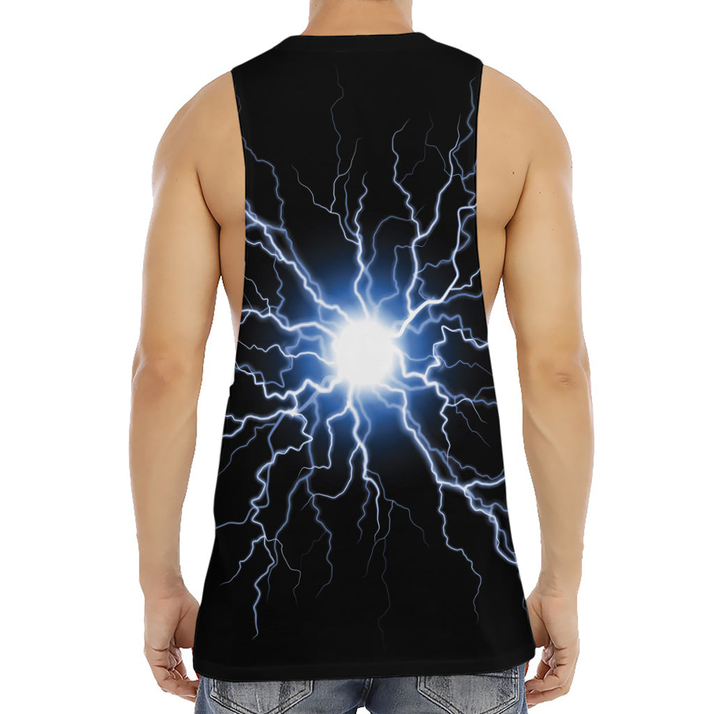 Lightning Spark Print Men's Muscle Tank Top